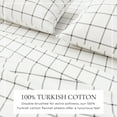 thumbnail image 2 of Great Bay Home Printed Flannel Sheet Set - 100% Turkish Cotton - Double Brushed - Twin, Windowpane - White / Grey, 2 of 6