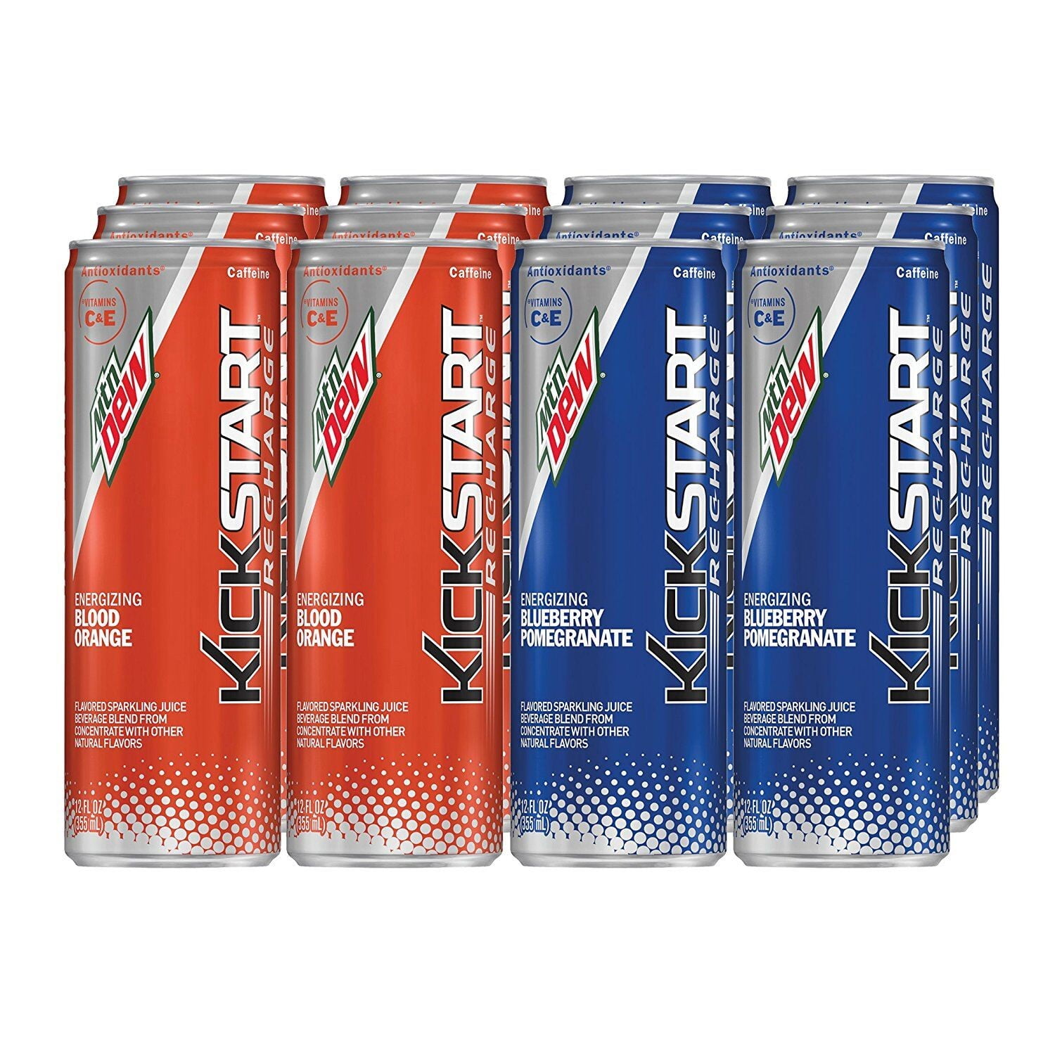 Mountain Dew Kickstart Recharge, Blueberry Pomegranate & Blood Orange