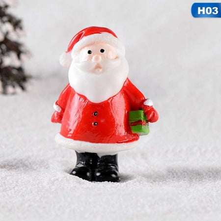 AkoaDa Resin Miniature Christmas Tree Santa Claus Snowmen Snow Duck Terrarium Accessories Micro Fairy Garden Figurines Doll House