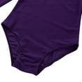 thumbnail image 6 of Haitryli Kids Girls Classic Long Sleeves Cotton Ballet Dance Gymnastic Leotard Athletic Unitard Purple 12, 6 of 7