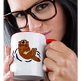 thumbnail image 2 of 3drose, Funny Cute Floating Sea Otter Cartoon, 11oz Two-tone Red Mug, 2 of 6