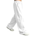 thumbnail image 4 of Dwellite Sweatpants for Mens Baggy Wide Leg Lounge Jogging Sweatpants Casual Elastic Waist JTrousers with Pockets 2026 White 2XL, 4 of 8