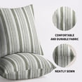 thumbnail image 5 of Sage Green Striped Pillow Covers 18x18 Set of 2 Modern Stripes Textured Print Decorative Throw Pillow Cases Outdoor Boho Farmhouse Decoration for Sofa Couch Bed, 5 of 6