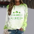thumbnail image 4 of ASFGIMUJ Women Holiday Round Neck Long Sleeve All Print Four Leaf Hoodless Hoodies Sweatshirt Tops,Size L, 4 of 5