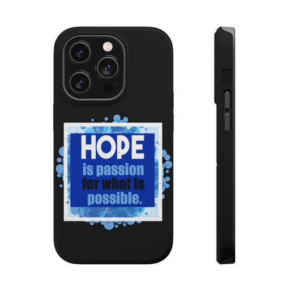 DistinctInk Tough Case for Apple iPhone 15 PRO (6.1" Screen), Compatible with MagSafe Charging - Hope Passion For What Possible