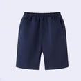 thumbnail image 3 of NAISIBABY Boys School Uniform Shorts, Flat Front Elastic Waist with Pockets Kids Stretch Twill Pull-On Shorts Navy 5T, 3 of 4