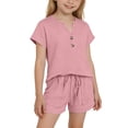 thumbnail image 4 of ZOYOEN Girls Fashion Outfit Sets- Casual Short Sleeve Loose Fit Soft Kids Summer Clothes Pink Size 10, 4 of 9