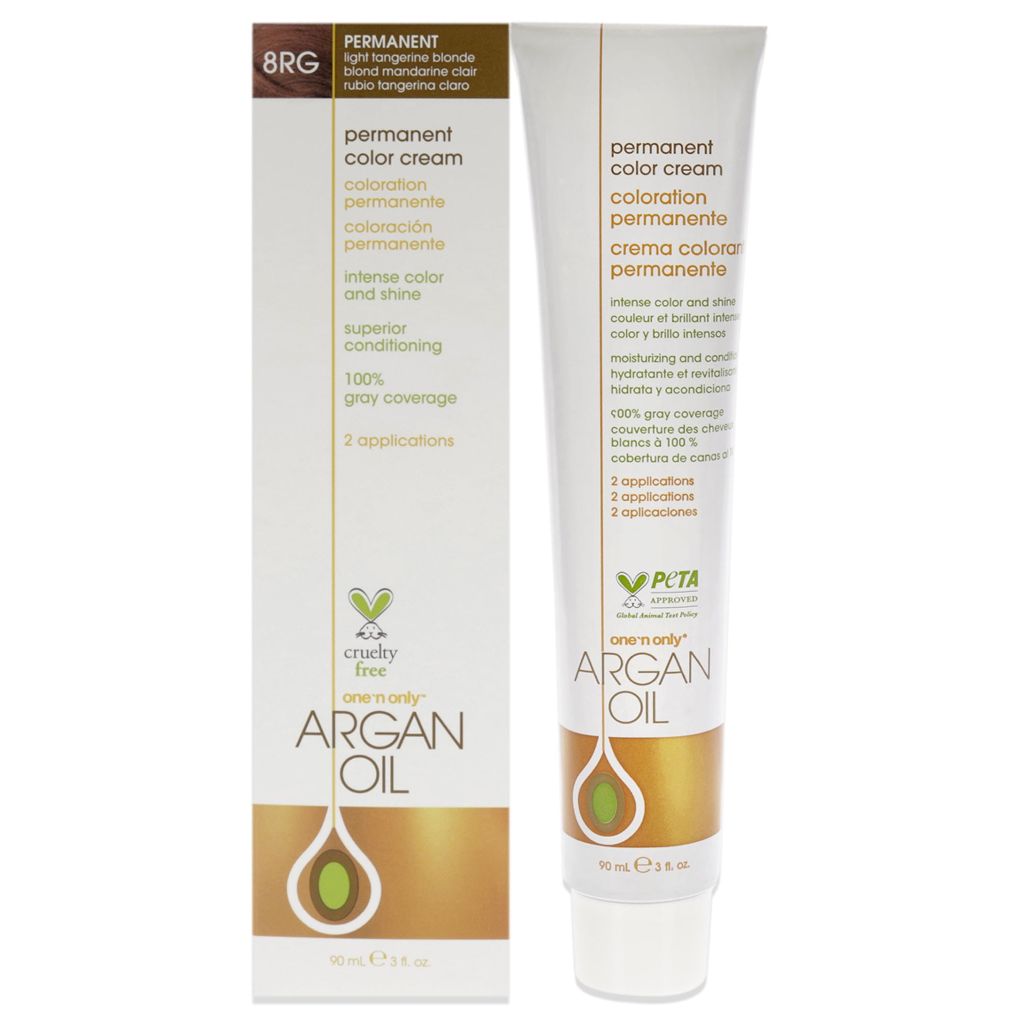 Argan Oil Permanent Hair Color 8RG Light Tangerine Blonde