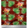 thumbnail image 1 of Soimoi Red Cotton Duck Fabric Leaves & Floral Fabric Prints By Yard 44 Inch Wide, 1 of 3