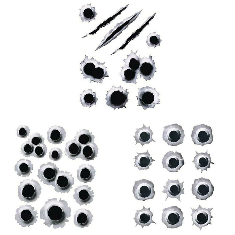 New Arrival Waterproof 3D Bullet Hole Decals For Cars And Motorcycles Set  Of 6 Funny Scratch Proof Vinyl Decal Stickers From Motomart, $8.35