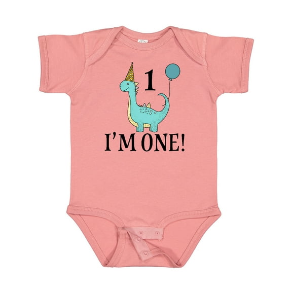 Inktastic First Birthday Dinosaur Party 1 Year Old Boys or Girls Baby Bodysuit