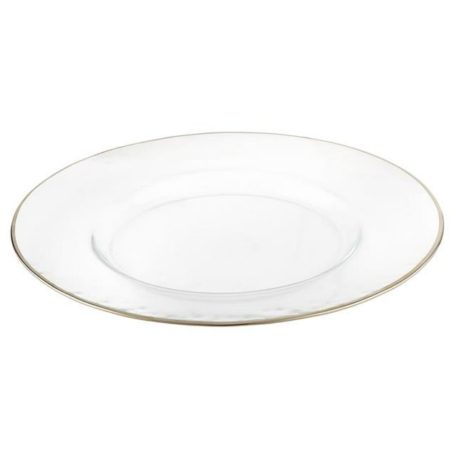 Jiallo 31122 13 in. Silver Rim Charger Plates - Set of 4