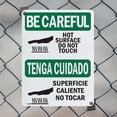 thumbnail image 5 of (2 Pack) Hot Surface Do Not Touch Bilingual OSHA Be Careful Sign 18 Inch X 24 Inch Plastic Sign, Weather Resistant, UV Protected for Workplace, Business, and Construction Site, Made in, 5 of 8