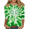 thumbnail image 3 of TaTaai Women Plus Size St. Patrick's Day 3/4 Sleeve T Shirts Loose Casual Round Neck Printed Pullover Tops Soft Lightweight Daily Holiday Outfits Gift, 3 of 5