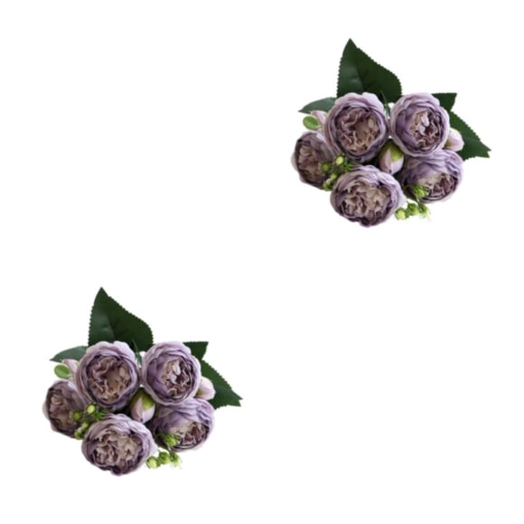 Toystoory Peonías artificiales Flores de seda Ramo de cinco cabezas falsas Rosas de imitación Florero de fiesta Centro de Centro comercial Type2 NO2