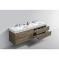 thumbnail image 3 of Kubebath Bliss 72" Double  Sink Butternut Wall Mount Modern Bathroom Vanity, 3 of 5