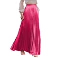 thumbnail image 2 of YUNAFFT Chic Women's Casual Solid Color Pleated Skirt with Elastic Waist and Ankle-Length Design for Everyday Wear, 2 of 5