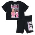 thumbnail image 1 of Conjunto de camiseta corta y pantalones cortos para bicicleta de Barbie de Apparel, color negro, 1 of 6