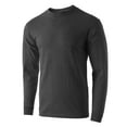 thumbnail image 2 of Men's Premium Crewneck Long Sleeve T-Shirts Classic Fit Mid-Weight Everyday Cotton Shirt, 2 of 6