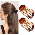 thumbnail image 5 of Unique Bargains 2pcs Plastic Hair Claws Hair Clips Hair Barrettes for Women Amber 3.39''x1.89''x0.91'', 5 of 7
