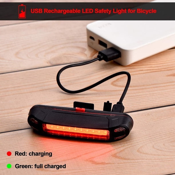 2 Feux Arrière Vélo LED Rechargeables USB-C – 4 Modes Flash & Fixe, Montage Rapide, Pour VTT, Route Et Trotinette
