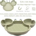 thumbnail image 3 of (verde té de cangrejo)assiette Pour Bb Silicone, Plaque D'alimentation Antidrapante Pour Tout-petits Les Enfants Avec Une Forte Aspiration, Adapt Au La, 3 of 5