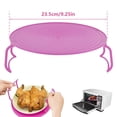 thumbnail image 2 of 3Pcs Microwave Folding Tray 3-in-1 Multipurpose Foldable Microwave Plate Reusable Food Splatter Cover Microwave Plate Stacker Steaming Tray Rack with Handle for Bowls Plates Oven Kitchen, 2 of 7