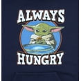 thumbnail image 2 of Star Wars Adult Men's Distressed Grogu Baby Yoda Always Hungry Hooded Sweatshirt Pullover Hoodie, 2 of 5