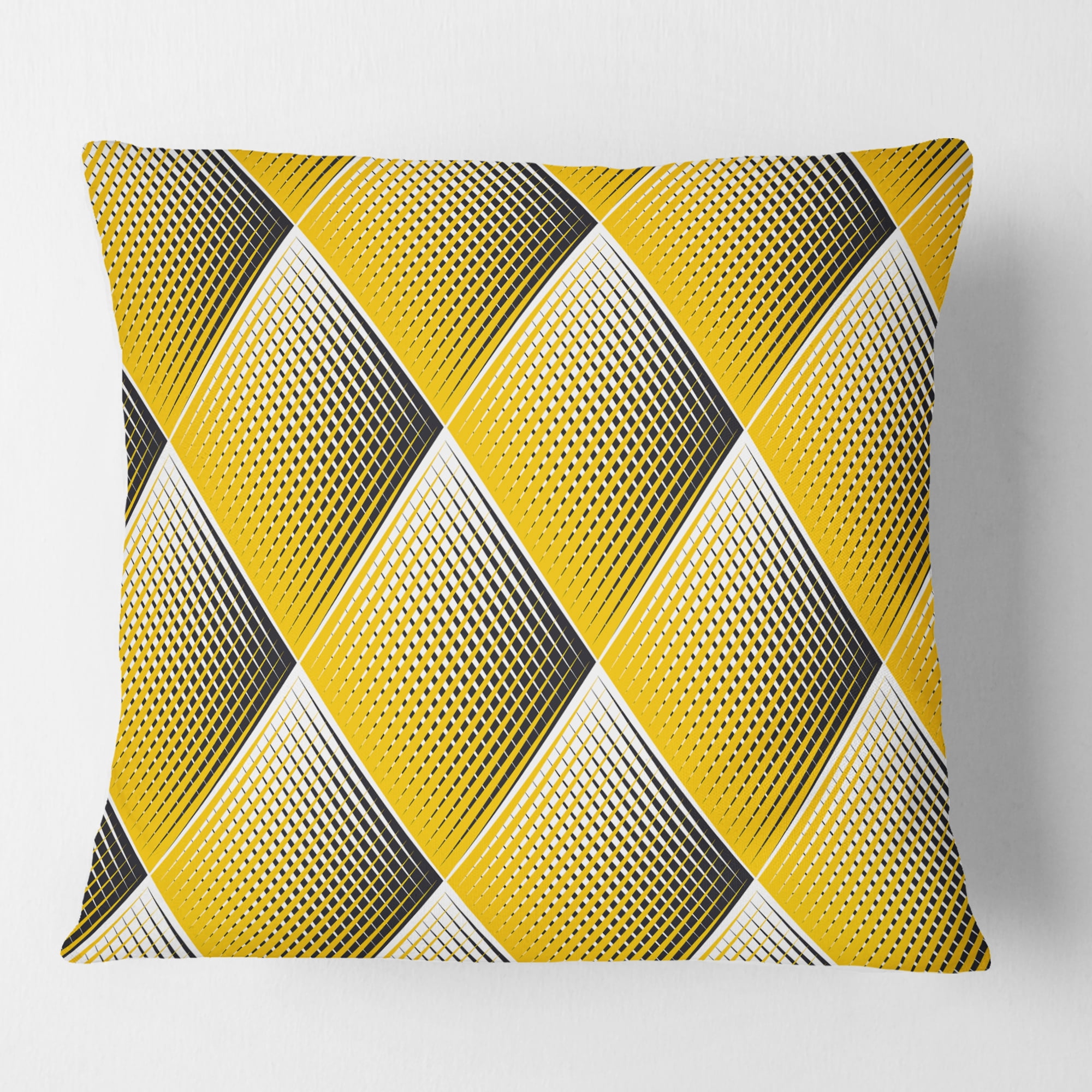 Designart Rhombus Retro Geometric ' Mid-Century Modern Throw Pillow - 16x16