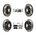 thumbnail image 1 of Transit Auto Front Rear Ceramic Pads and Coated Drilled Slotted Disc Brake Rotors Kit for Car Mitsubishi Lancer KDA-100661, 1 of 11