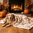 thumbnail image 6 of ShaoXinWan Fall Pumpkin Flannel Throw Blanket, Floral Maple Leaf Print Soft Decorative Blanket, Warm Seasonal Throw for Sofa Couch Living Room Thanksgiving Home Decor, 6 of 6