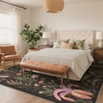 thumbnail image 3 of DEORAB 8x10 Large Vintage Floral Area Rugs – Machine Washable Rugs for Living Room, Non Slip Rubber Backing,Floral Rug for Bedroom Entryway Dining Home Office，Brown, 3 of 9