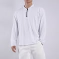 thumbnail image 3 of 2025 Camisa de manga larga con media cremallera para hombre: corte holgado, tejido transpirable, prenda interior deportiva - M-XXXL, 3 of 8
