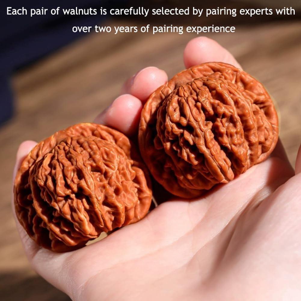 Chinese Walnuts Fidget – 2PCS Traditional Exercise Walnuts, comes with a gift box and cleaning brush set, relieves stress,  improves concentration(RL 1.7in 1 Set)