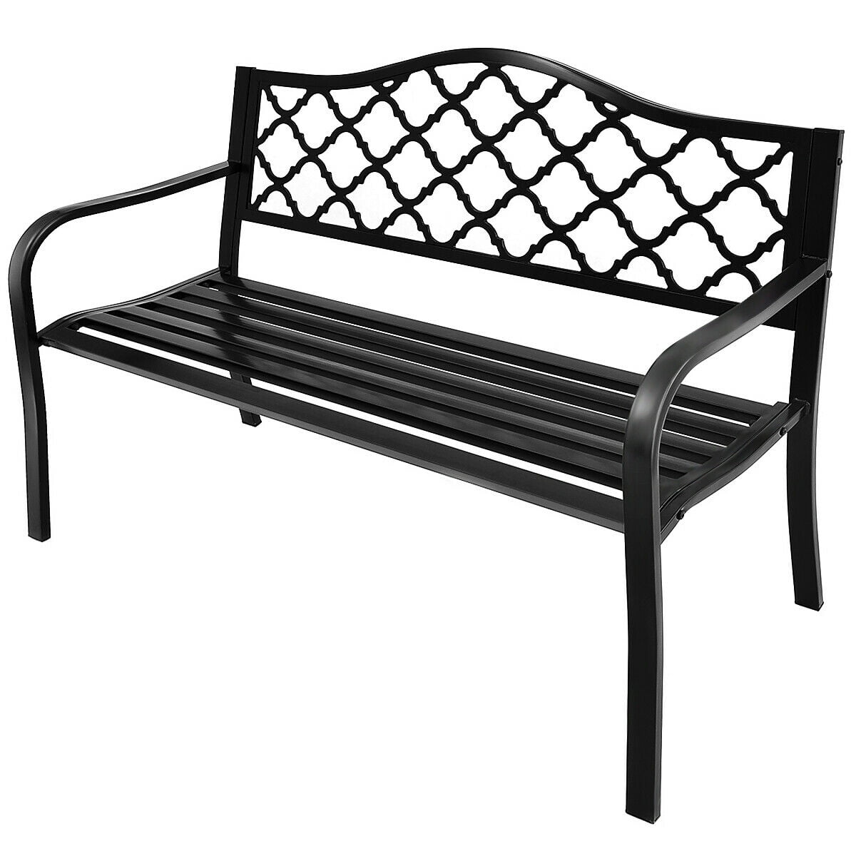 500 Lbs 50 Sturdy /& Comfortable Garden Bench Patio Outdoor Porch Chair Patio Park Seat Backrest Steel Frame Endurance 2 Seat Loveseat Deck Ideal For Along A Path Backyard Path Under Tree Home Garden