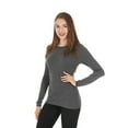 thumbnail image 3 of 100% Merino Wool - Women's Midweight Base Layer - Long Sleeve Crew - Charcoal Gray - Medium, 3 of 7