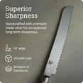 thumbnail image 6 of Shun Classic Blonde 9" Bread Knife, VG-MAX Core with Damascus Stainless Steel Cladding, Pakkawood Handle, Serrated Bread Knife, 6 of 7