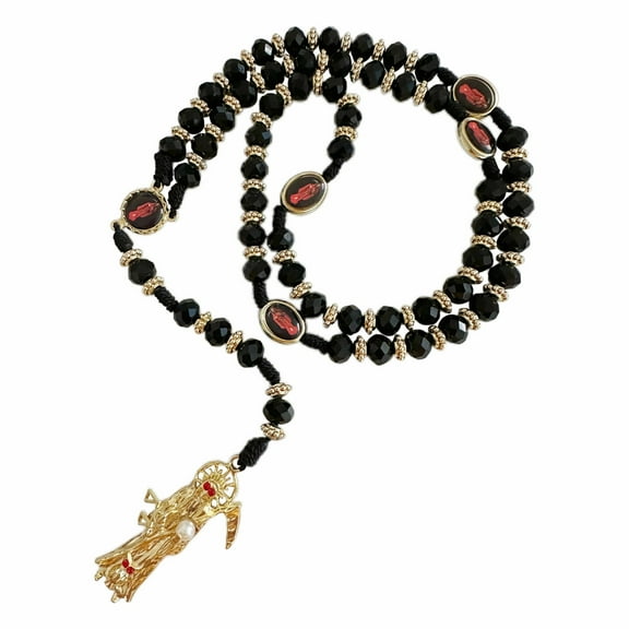 Santa Muerte Necklace Rosaries Beads Holy Death's Necklace Blessing Crafted Rosario de la santa muerte Prayer Gift For Men and Women
