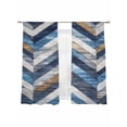 thumbnail image 2 of Abstract Art Sheer Curtains 63 Inches Long 2 Panels Blue White Gray Geometric Vintage Stripe Light Filtering Semi Sheer Window Curtains Drapes for Bedroom Living Room 52"x63", 2 of 7