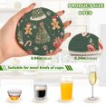 thumbnail image 2 of Yayeee 6 PCS Drink Coasters with Holder Set Woven Absorbent Round Tabletop Hot Pad, Yellow Christmas Gingerbread, 2 of 7