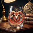 thumbnail image 5 of SLYNSHome Stemless Wine Glass With Vintage Embroidery Style, Astrology Horoscope Printed Wine Cup, Zodiac Sign Drinkware Gift, 5 of 7