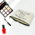 thumbnail image 4 of Ofertas Únicas 1 Pc Bolsa de Maquillaje de Patrón de Dientes Duradera de Lona Beige, 4 of 5