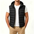 thumbnail image 4 of Turilly Plus Size Men's Puffer Vest Hooded Sleeveless Zip Up Quilted Warm Outerwear for Fall Winter Outdoor, 4 of 6