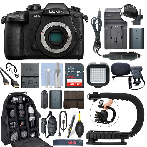 zaterdag Commandant Verwachting Panasonic Lumix DMC-GH5 20.3 MP 4K Digital Camera Body + 64GB Pro Video Kit  - Walmart.com