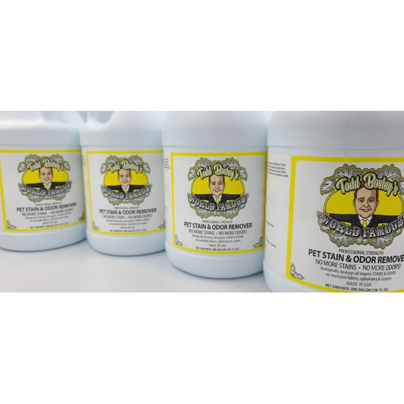 Todd Bosley's World Famous Professional Strength Pet Stain & Odor Remover - 4 Gallons - Powerful Enzymes That Remove The Odor Completely, Not Just Mask It, Leaving An Incredibly Pleasant Scent Behind!