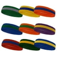 thumbnail image 5 of COUVER Unisex Two Color Striped Sports Head Sweatband Black Golden Yellow Black 3 Pack, 5 of 8