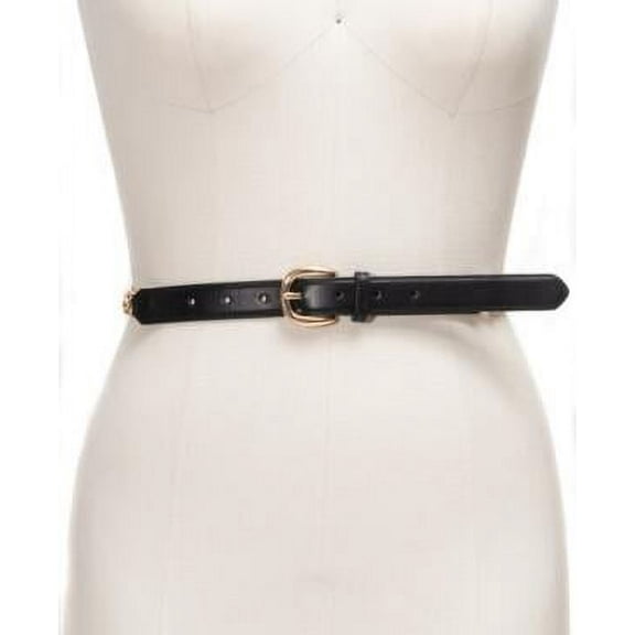 MSRP $33 I.n.c. Smooth Belt with Chain-Link Detail Black Size Large