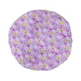 thumbnail image 4 of Unique Bargains 1 Pc Ditsy Floral Double Layer Shower Cap for Bathroom Purple PE Polyester, 4 of 6