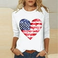 thumbnail image 2 of Meichang USA Flag Shirt for Women 3/4 Sleeve Independence Day T Shirt American Flag Tops Women July 4th Patriotic Tops USA Independence Day Star Stripe Graphic Tees, 2 of 6