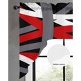 thumbnail image 3 of Swag Curtain Valances Red Stripes Swag Valances for Kitchen Windows Black Grey Lines Art Window Treatment Curtains Drapes for Kitchen Bedroom Living Room Bathroom Over Sink 56"x36", 3 of 6